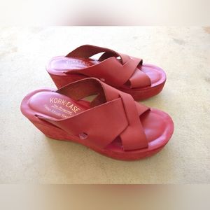 SOLD Red Kork-Ease platform sandals 5